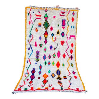 Moroccan Berber carpet Azilal multicolored and fluorescent