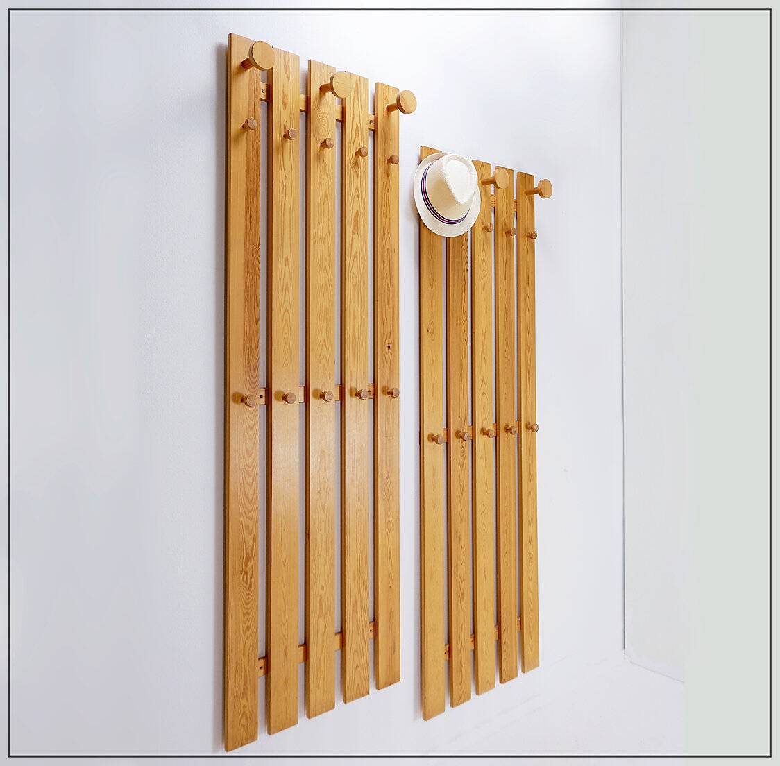 Pair of Slatted Wall Coat Racks
