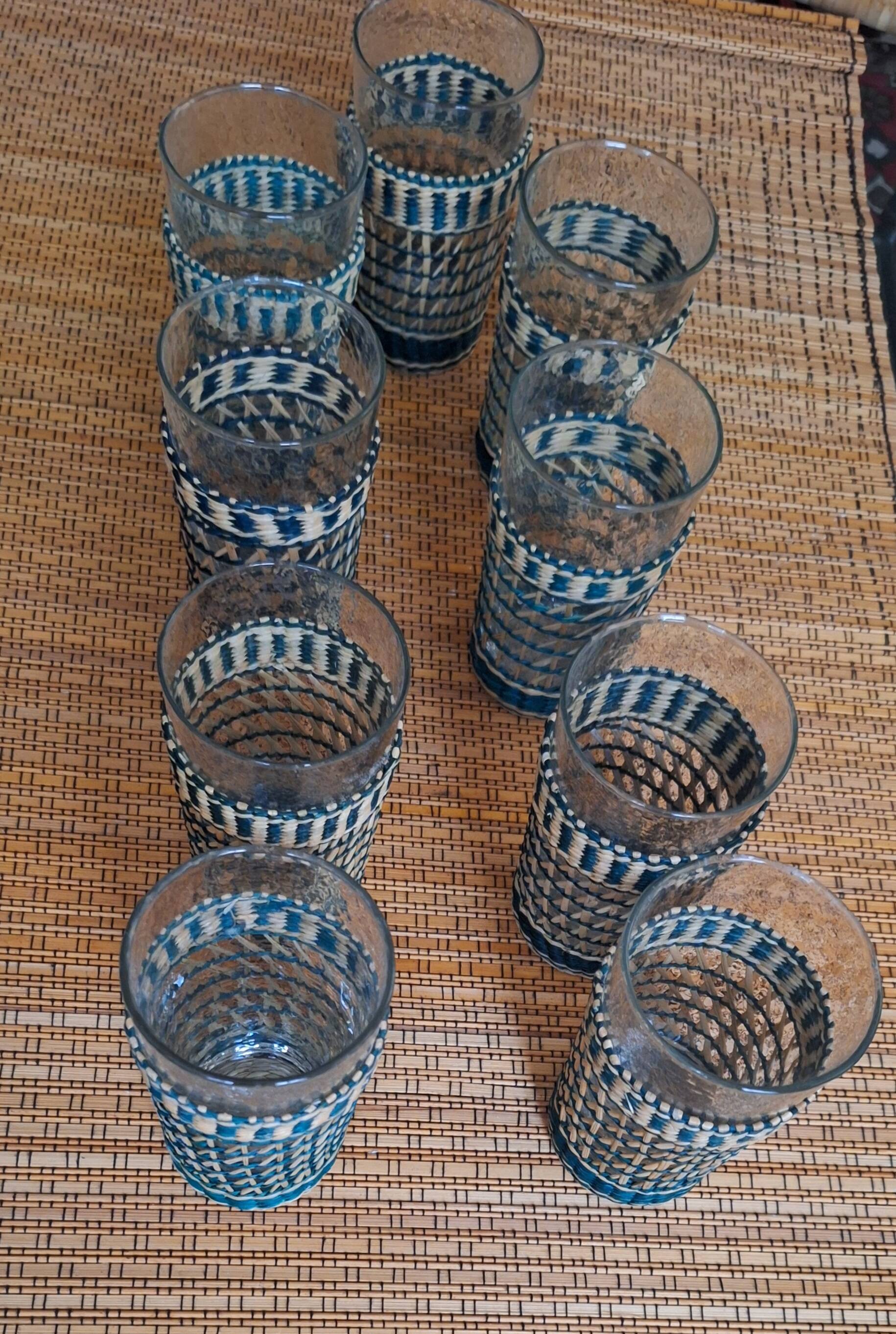 Set of vintage bohemian glasses