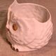 Cache pot owl glazed ceramic white slip earthenware siol Portugal