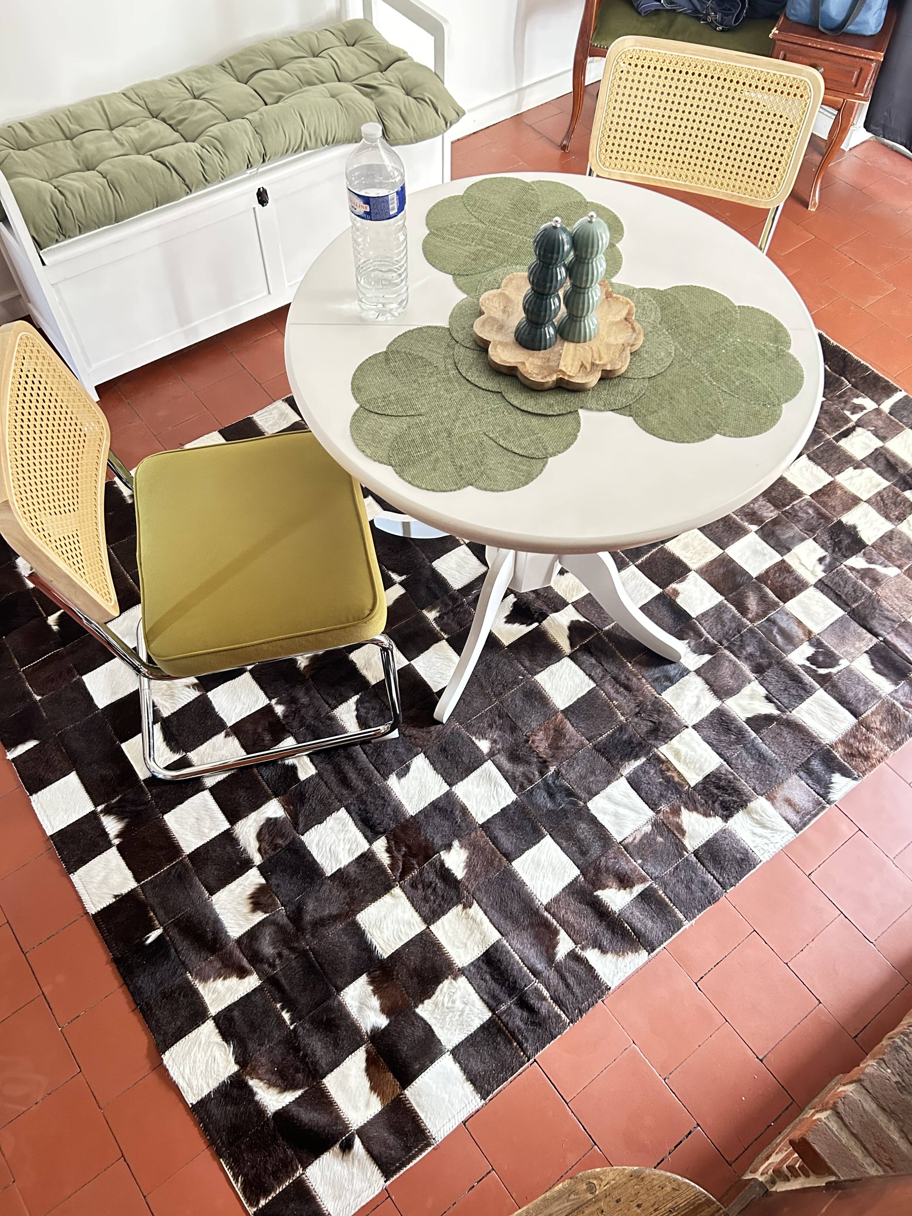 Tapis patchwork en véritable peau de vache 170 × 240 cm