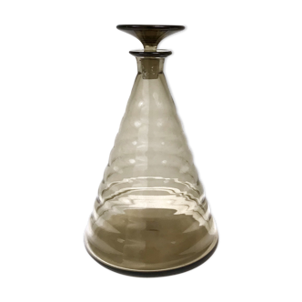 Decanter vintage smoked glass