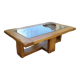 Coffee table glass wood 80s