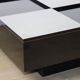 Vintage coffee table in lacquered wood and aluminium - 1970s