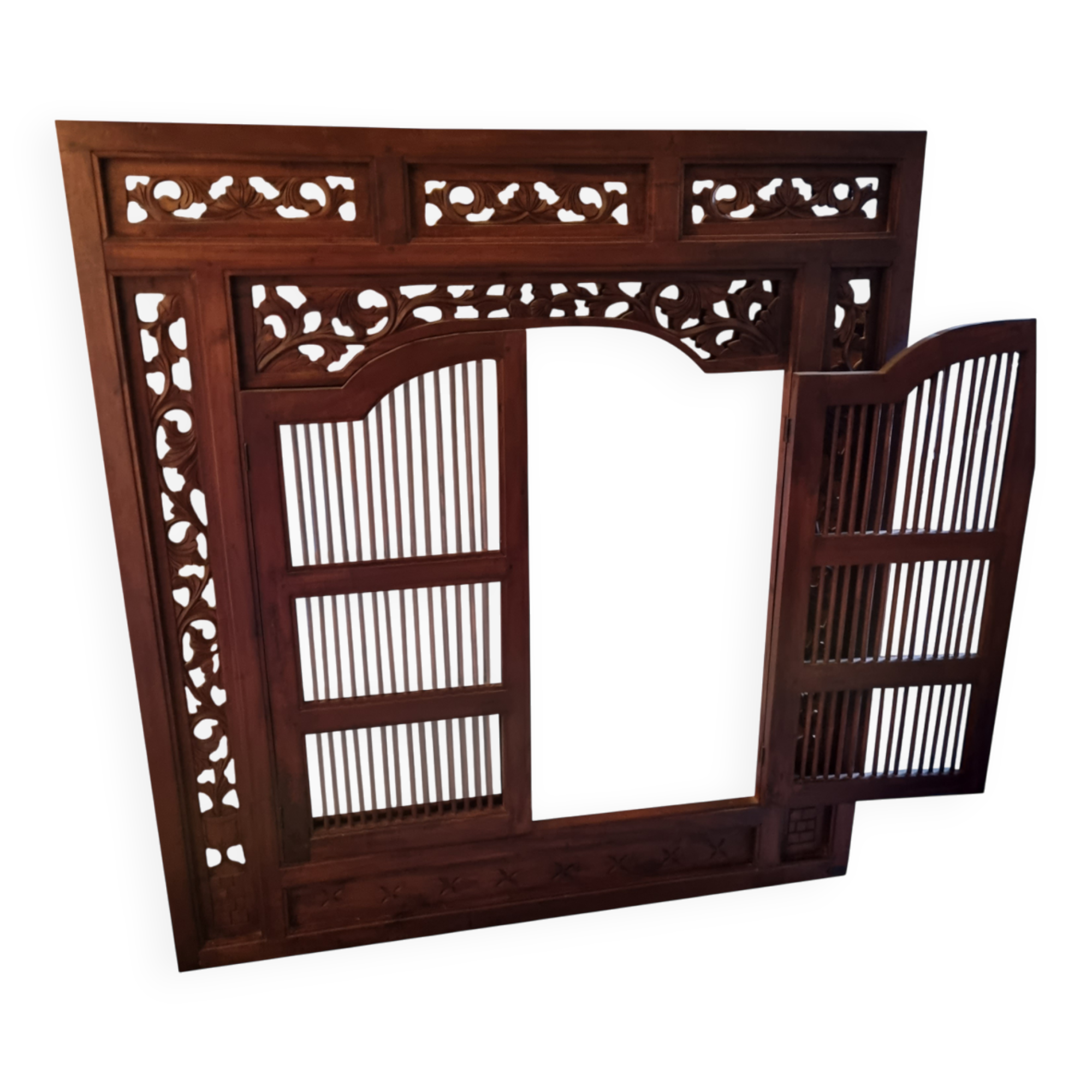 Balinese mirror with shutters Indonesia 120X130cm