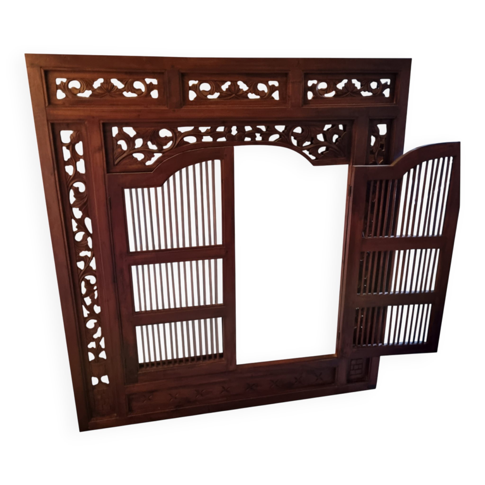 Balinese mirror with shutters Indonesia 120X130cm