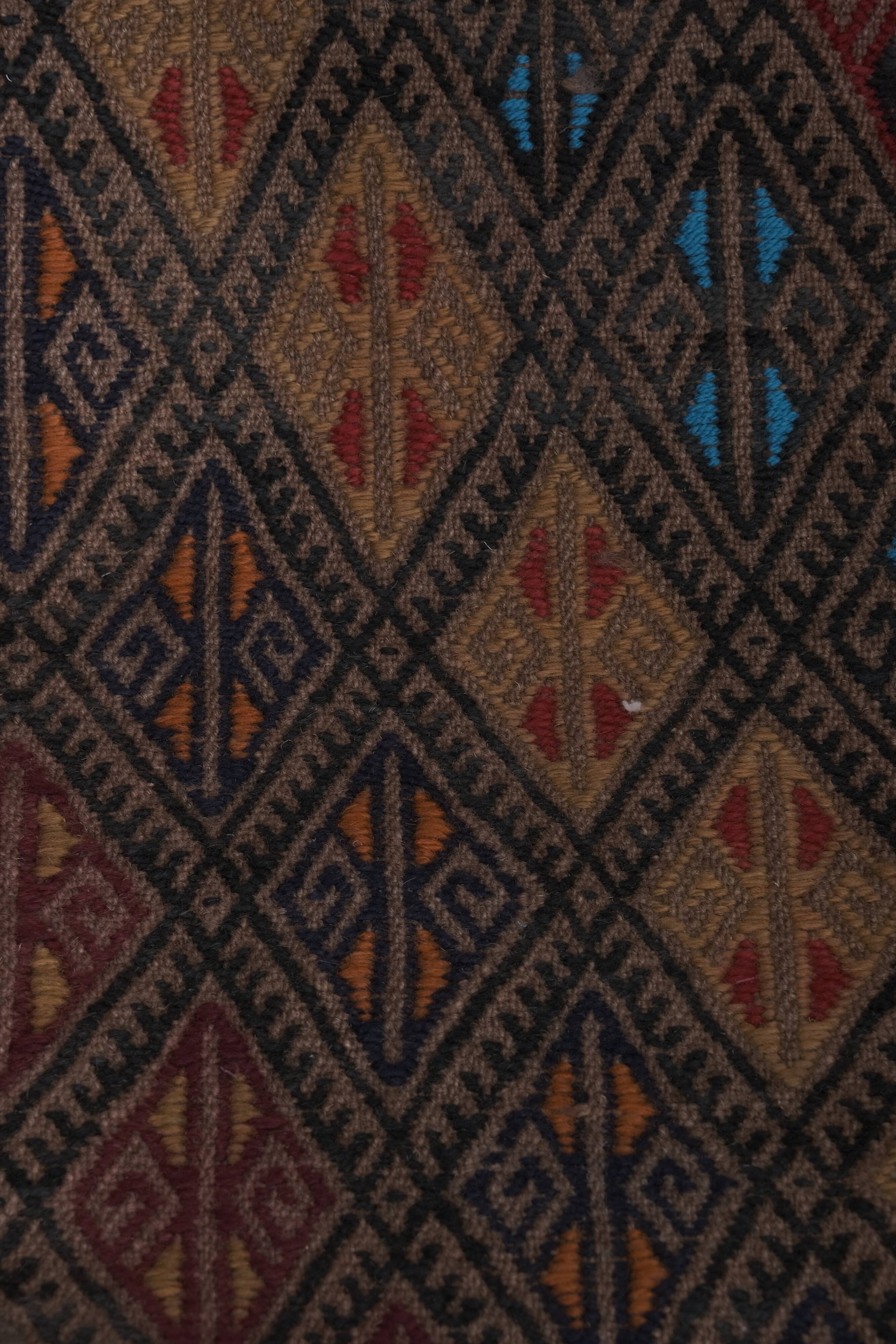 Vintage Turkish rug from Oushak, hand-woven 67x427 cm