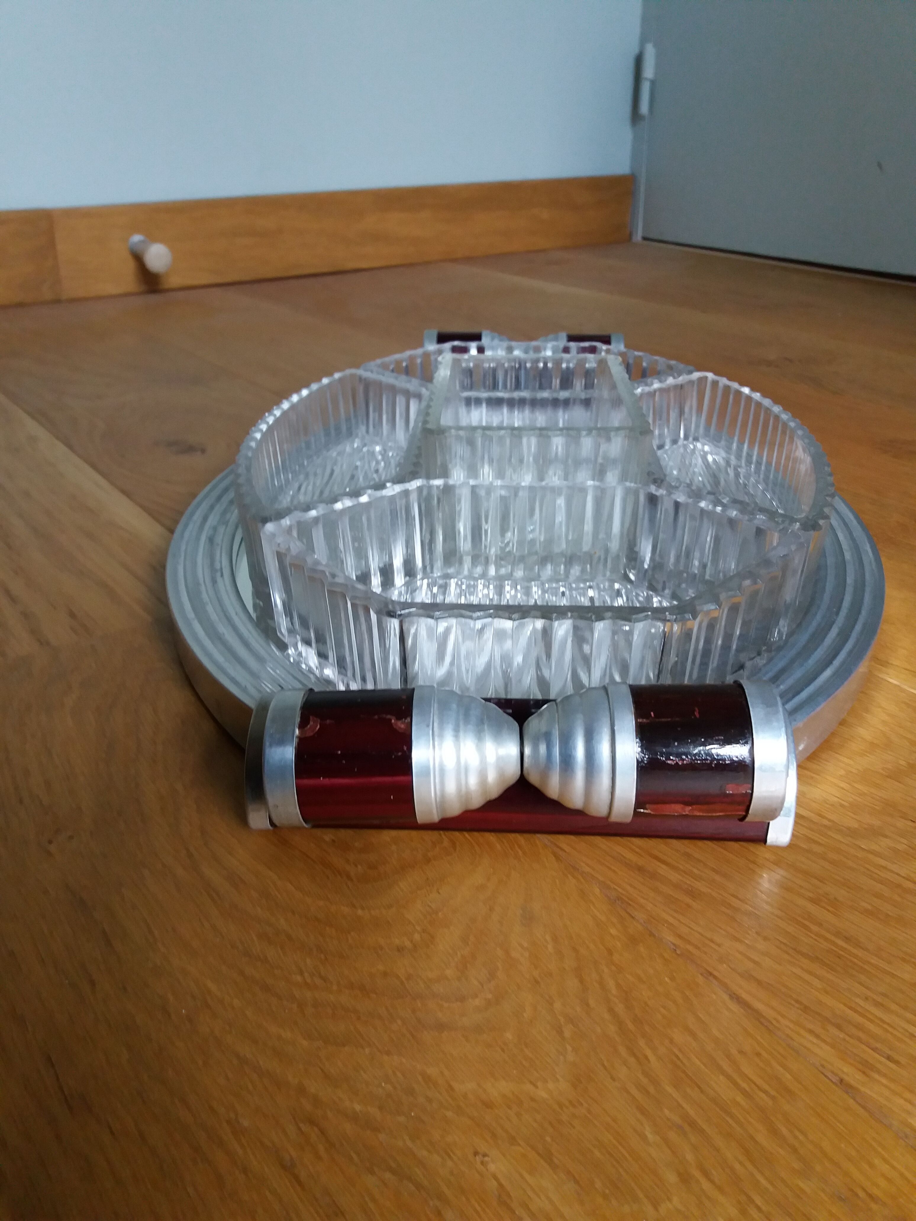 Durinox art deco mirror aperitif tray