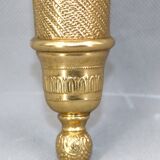 Large pair of Napoleonic gilt bronze empire style wall lights with three candles