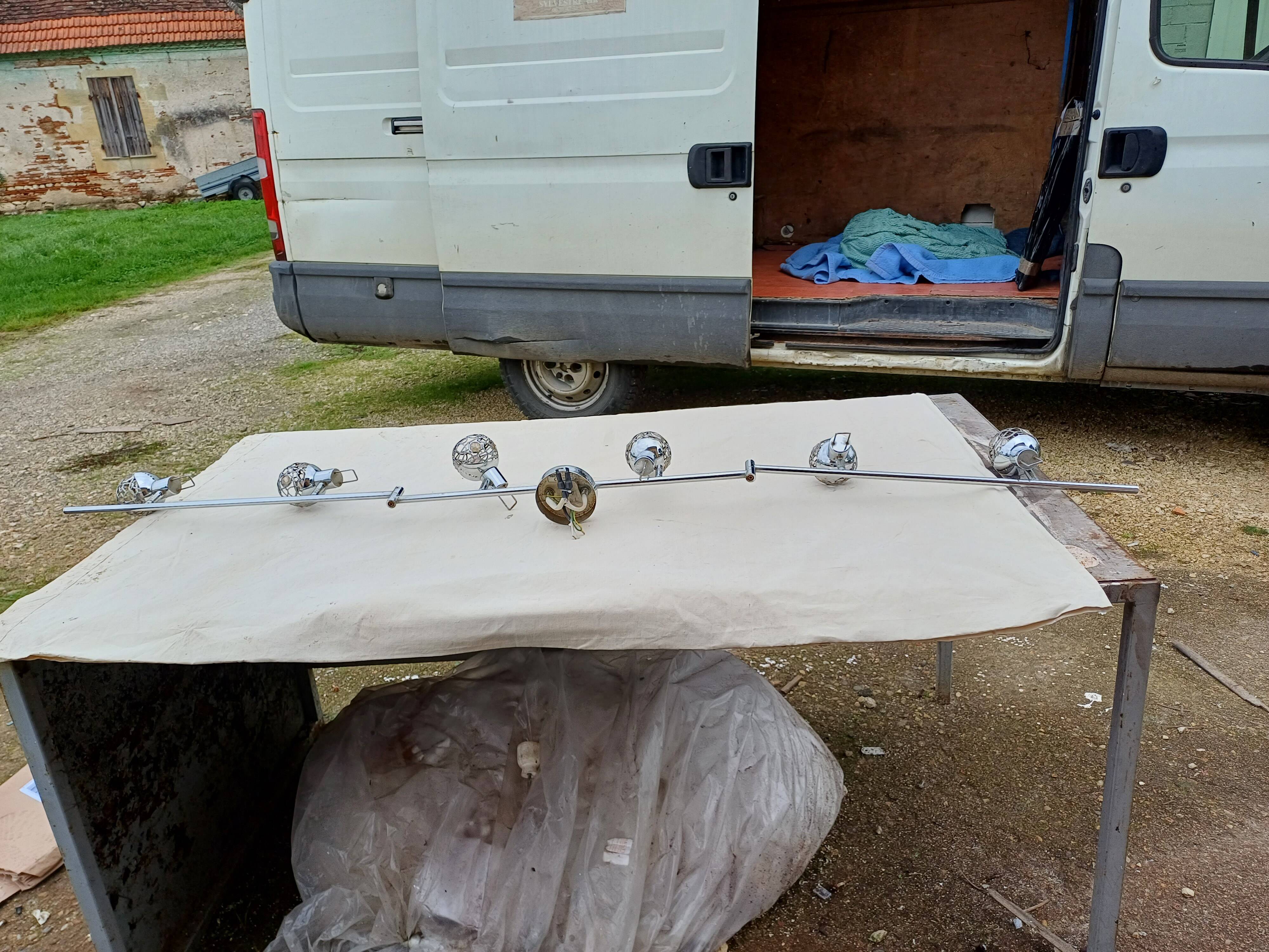 Vintage Chrome Pendant Light