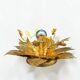 Vintage gold leaf metal flower wall light Florentine wall sconce