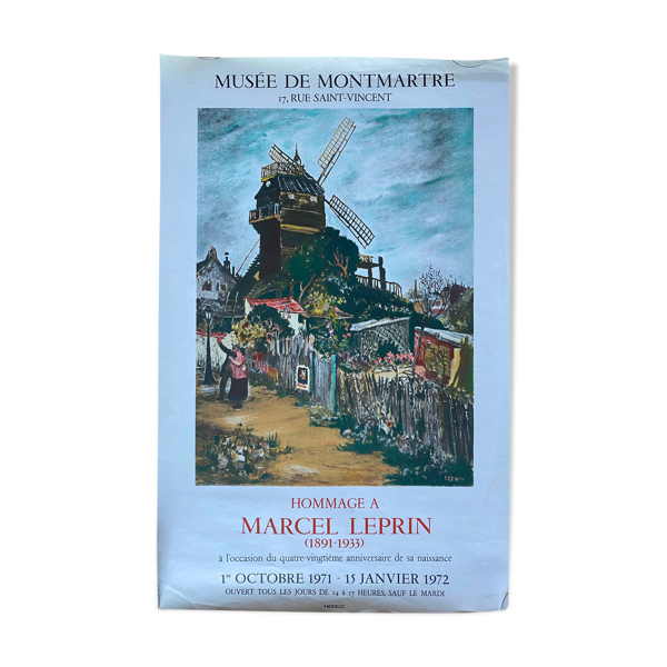 Original Poster Exhibition Marcel Leprin Musee De Montmartre 46x72cm 1971 Selency Original Poster Exhibition Marcel Leprin Musee De Montmartre 46x72cm 1971 Selency