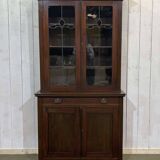 Early 20th century English two-section mahogany bookcase