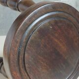 Vintage solid turned wood tripod stool