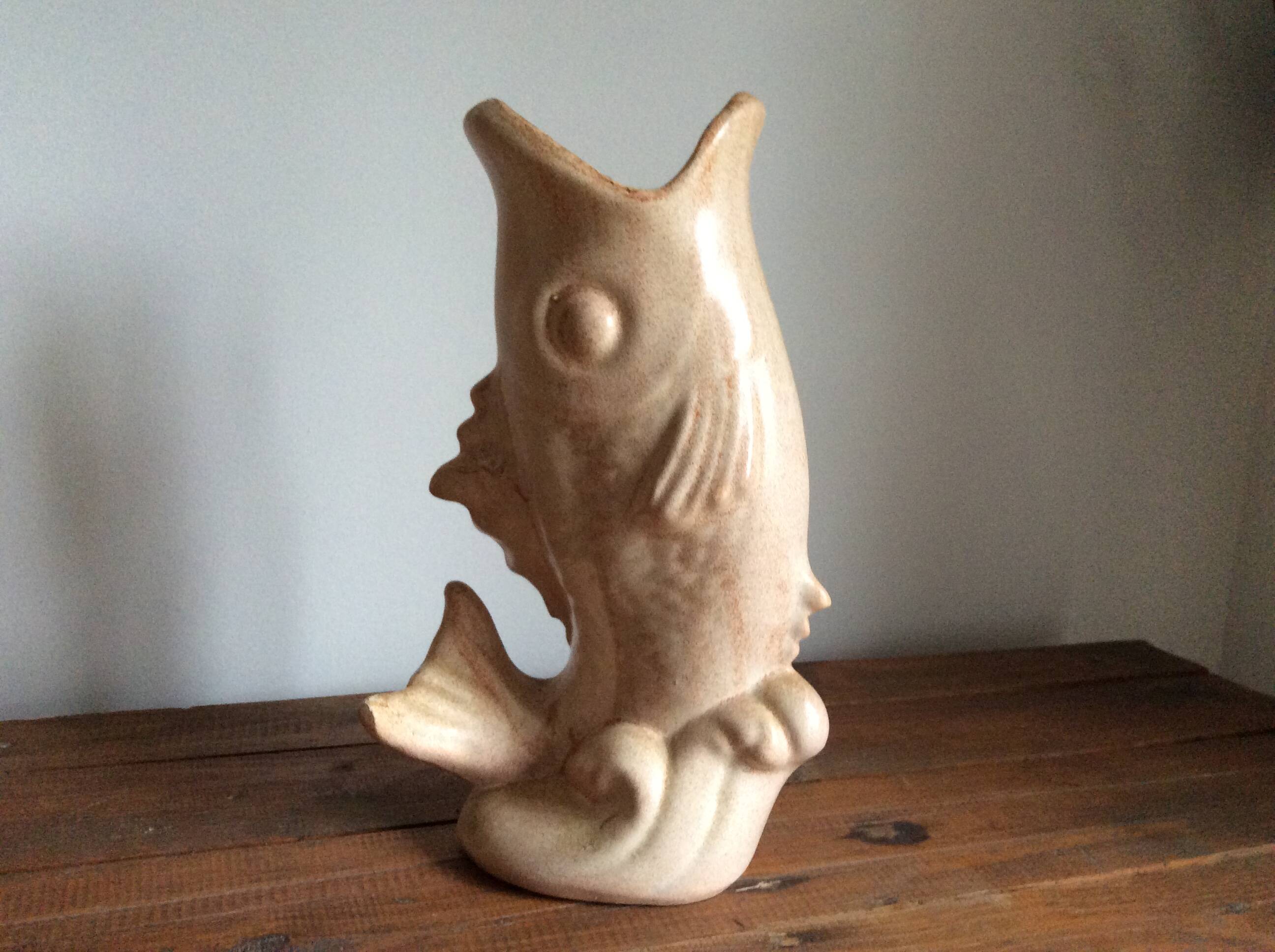 Stoneware fish vase