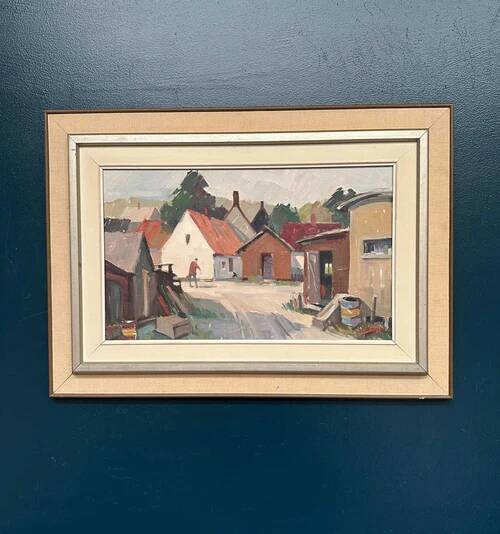 Original Swedish Oil on Panel – “Vitemölla” by Eskil Scans – Vintage