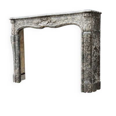 Cheminée Louis XV en marbre gris Saint-Anne, XVIIIème siècle