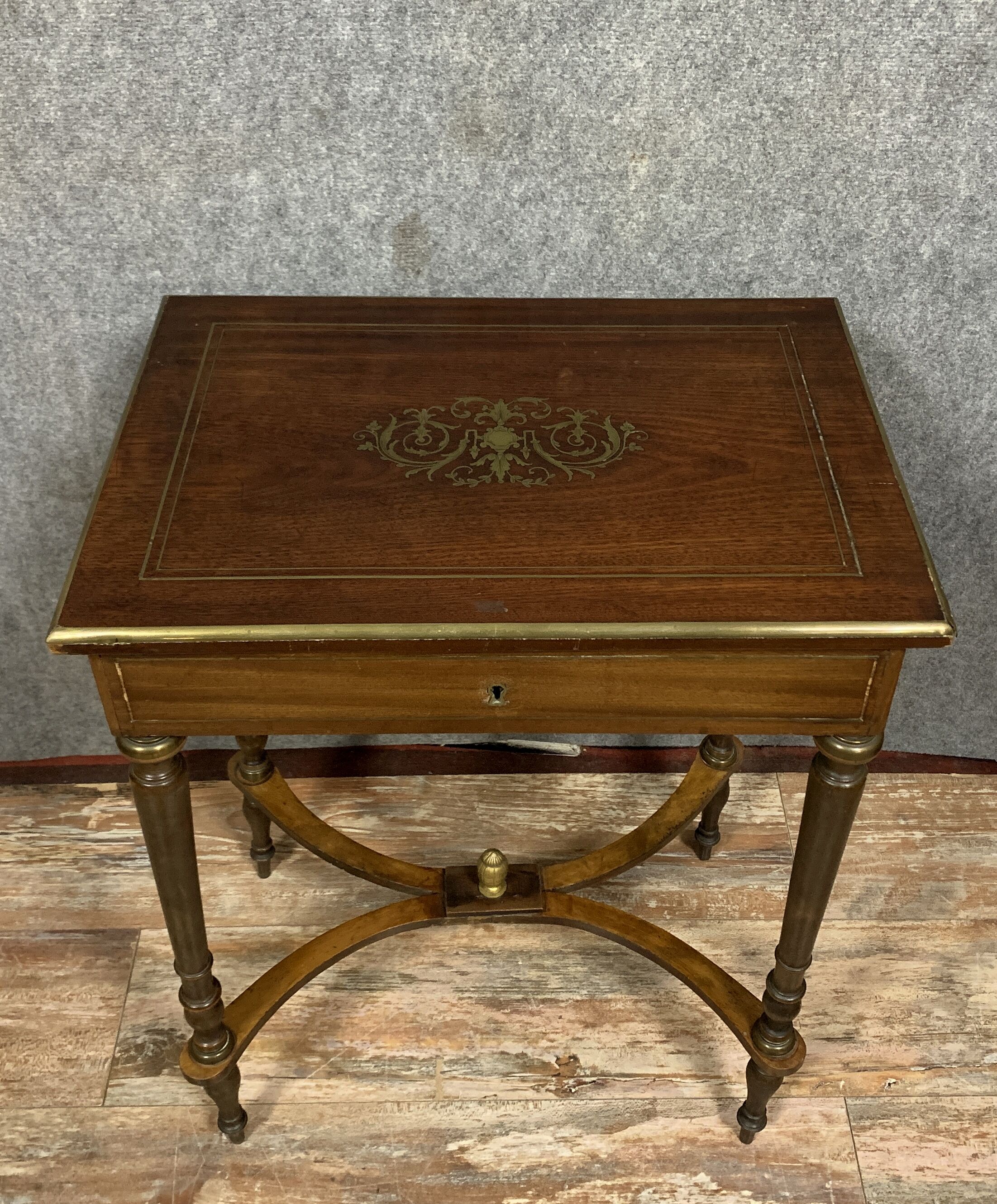 Worker "Boulle" Napoleon III era in rosewood and inlays