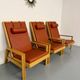 Ensemble salon en pin 3 fauteuils lounge et table design scandinave 70