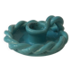 Turquoise earthenware candle holder and ashtray