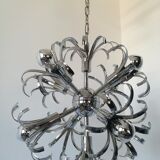 Chandelier sputnik chrome design 1970