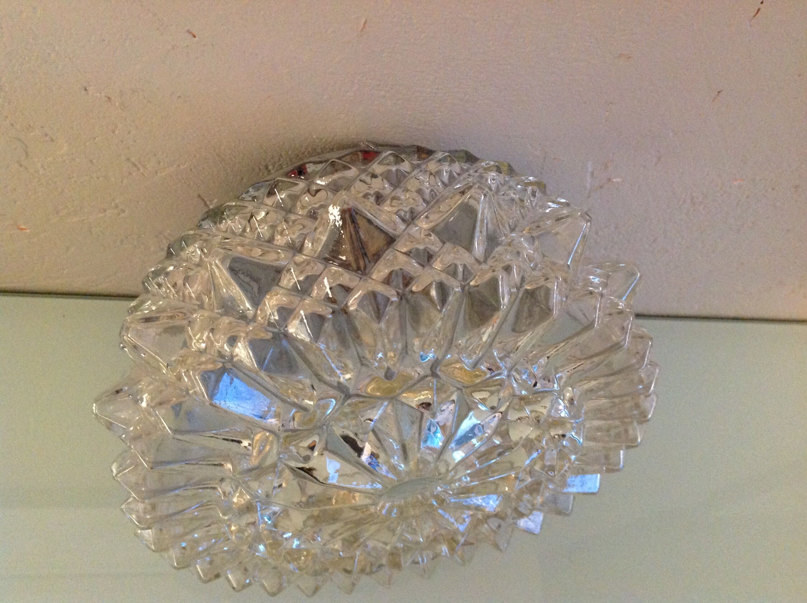 Round ceiling lamp diamond tips vintage 60s-70s