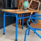 Blue desk and school chair set  design Jacques Hitier