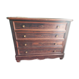 Commode 1900/20 en bois de macassar  4 tiroirs