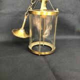 Brass and glass chandelier
