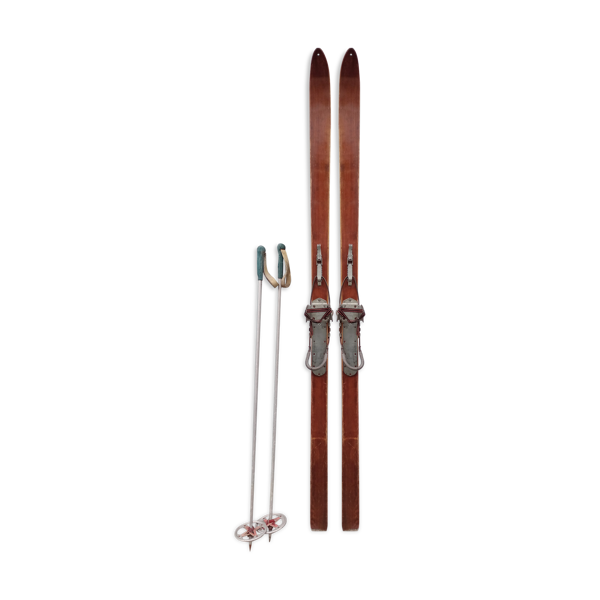 Pair skis 1950 with baton | Selency