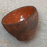 Earthenware bowl, glazed inside, raw outside, monogram EL