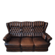 Chesterfield 3-seater chestnut coloured leather sofa