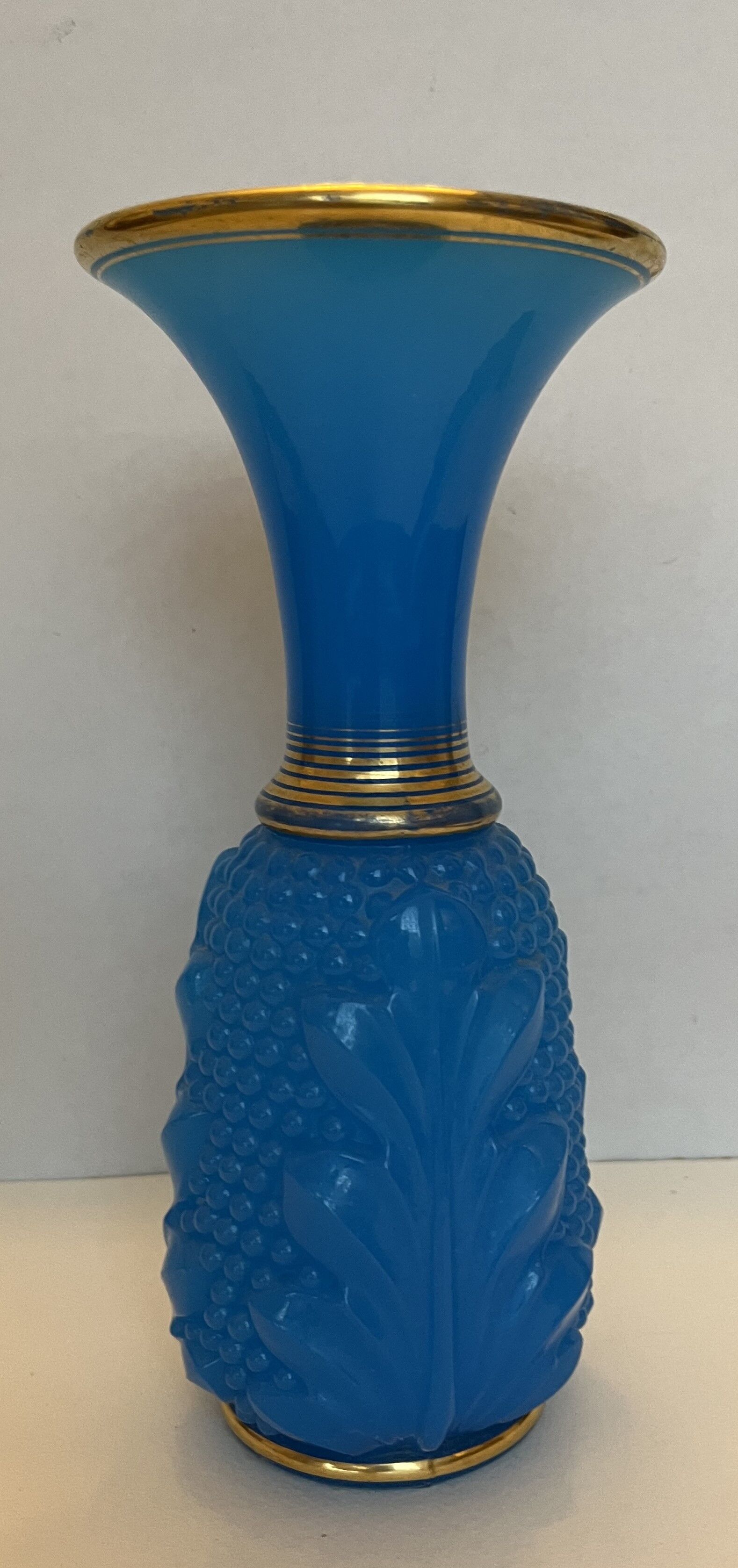 Blue opaline vase