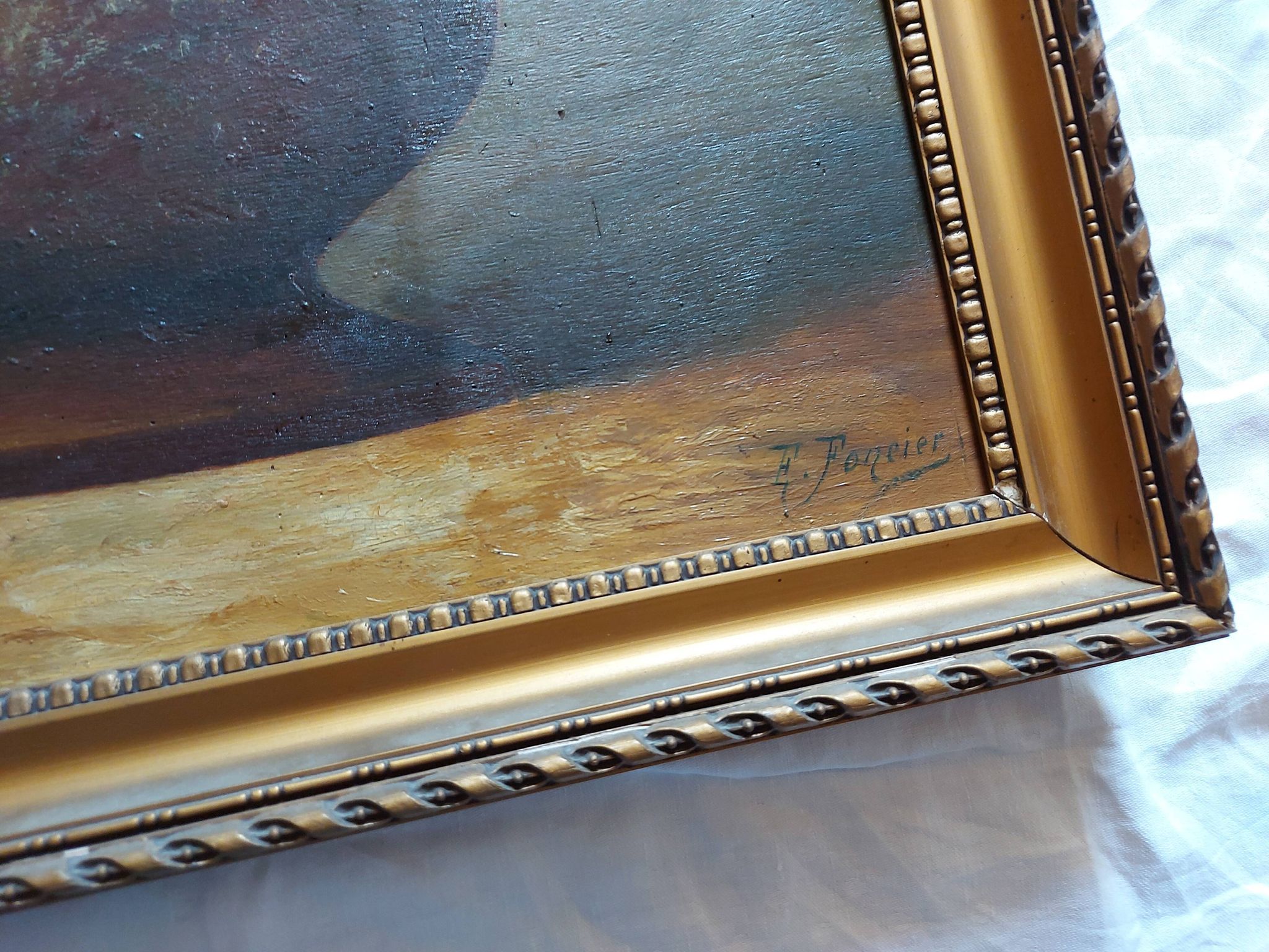 Oil on canvas, bouquet of flowers signed Foncier