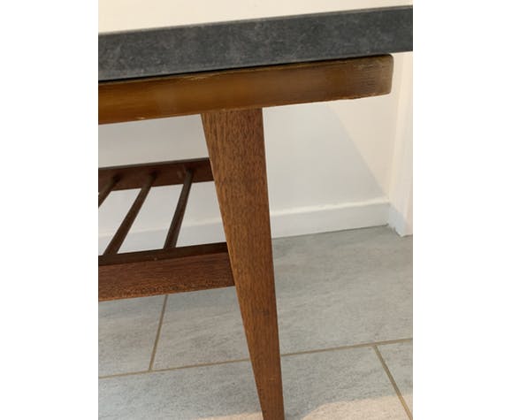 Vintage coffee table with granite top