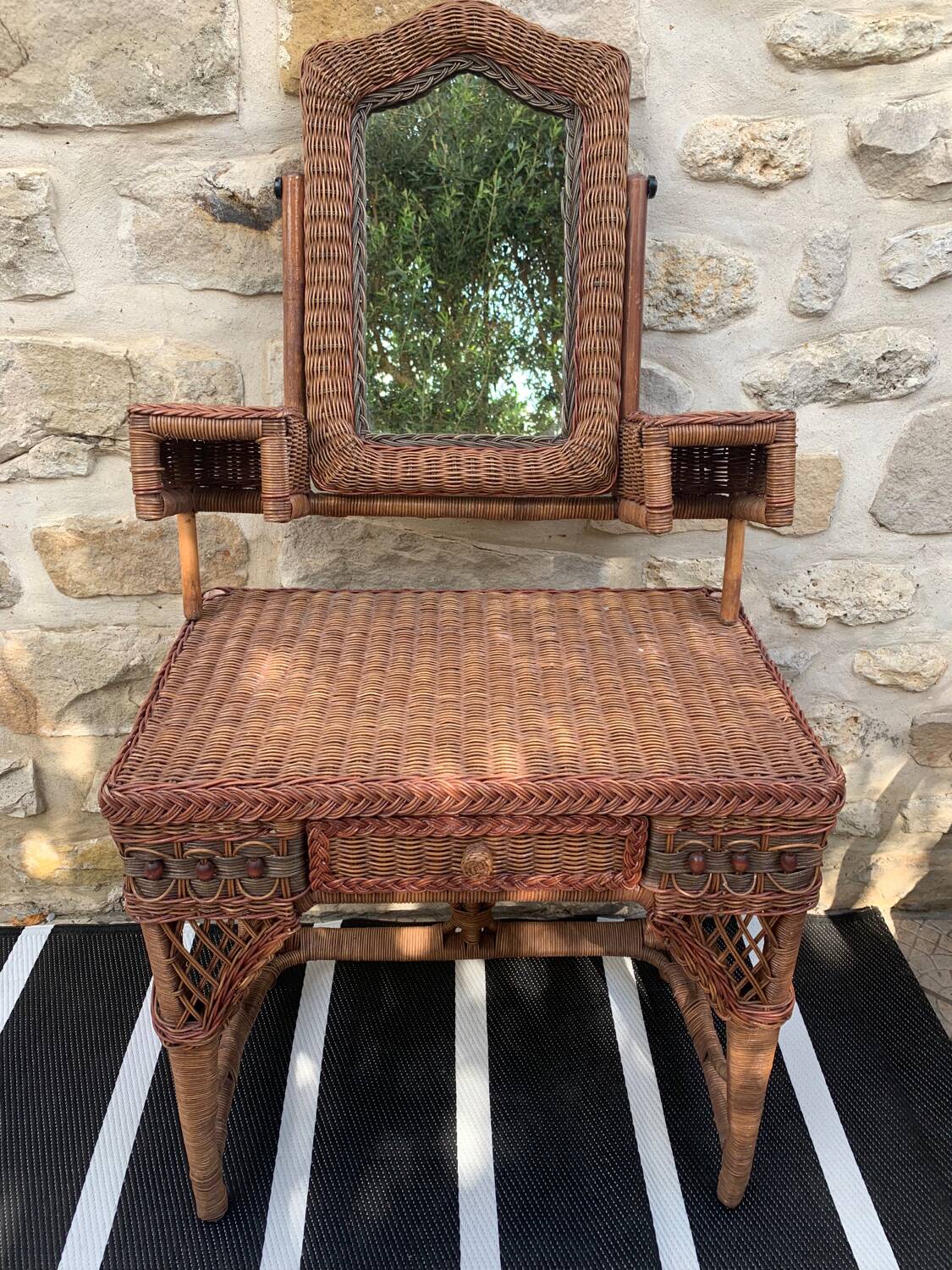 Rattan dressing table