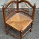 20th-century solid wood corner chair fan design