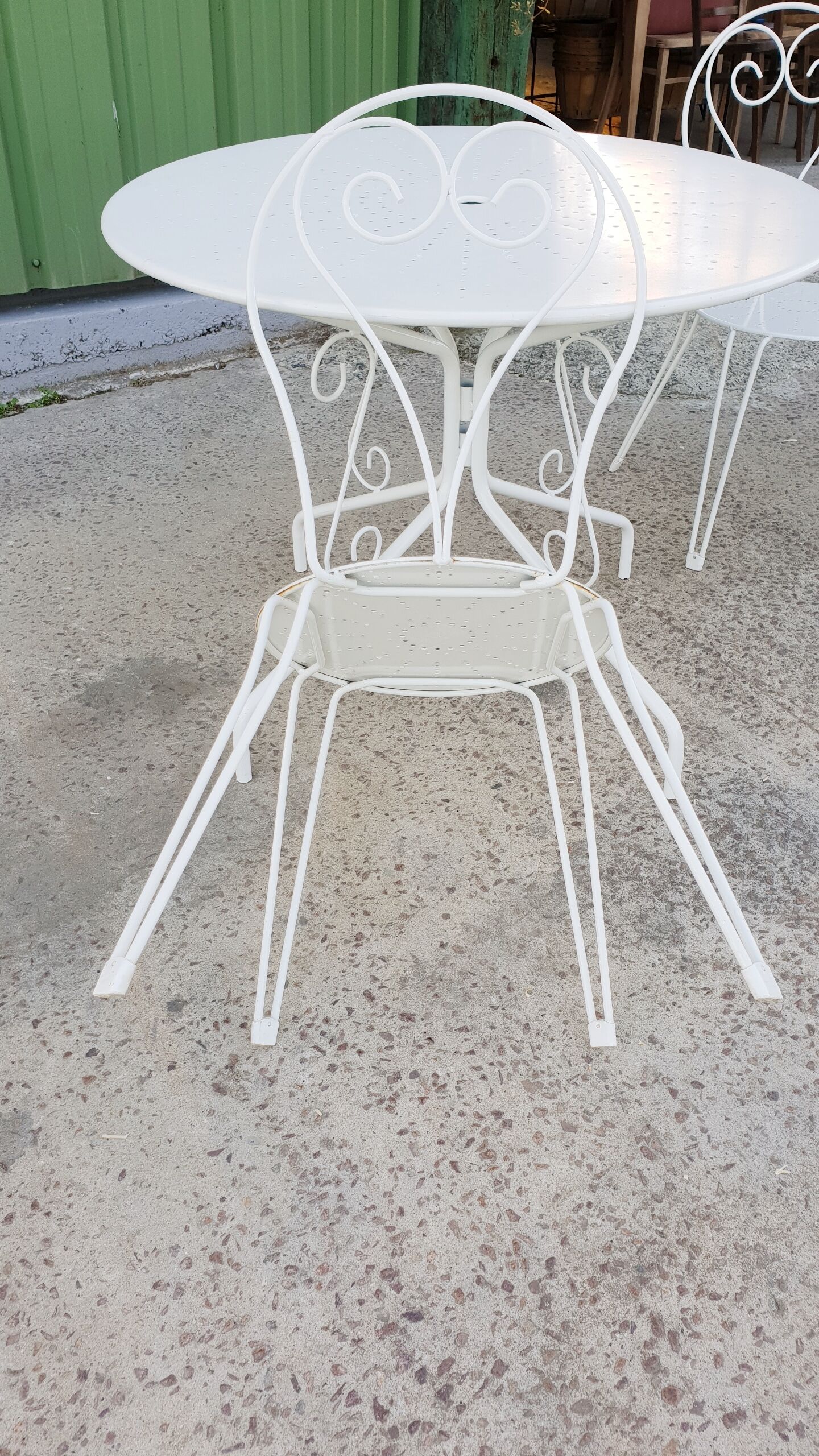 Wrought iron garden furniture