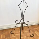 Brutalist wrought iron floor lamp base at Marolles workshop