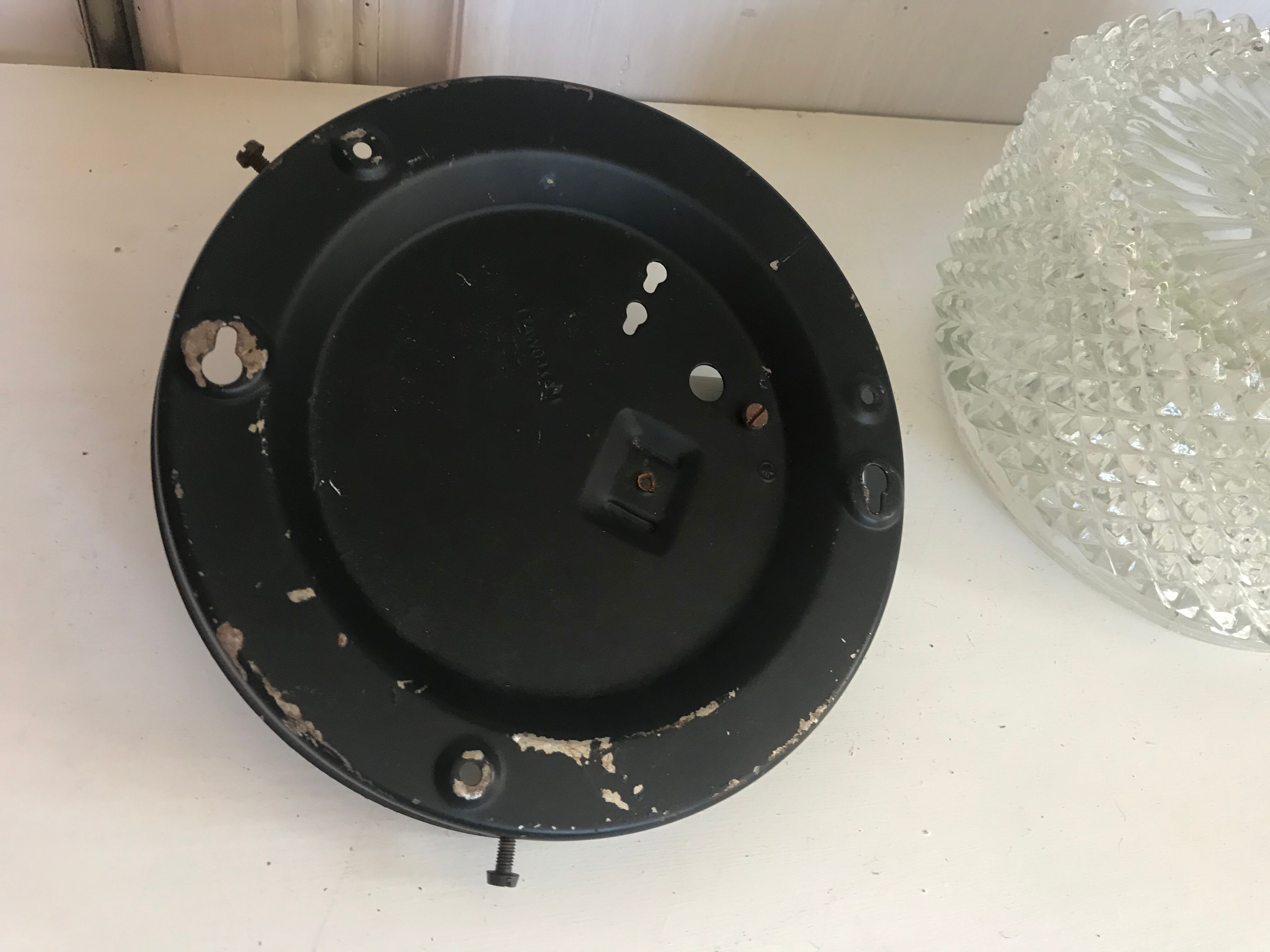 Glass ceiling light circa 1960