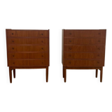 Paire de commodes vintage en teck Kai Kristiansen