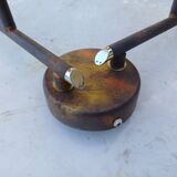 3 Vintage Gold Metal Glass Tulip Pendant Lights