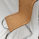 Fauteuil MR 10 en rotin par Ludwig Mies Van der Rohe