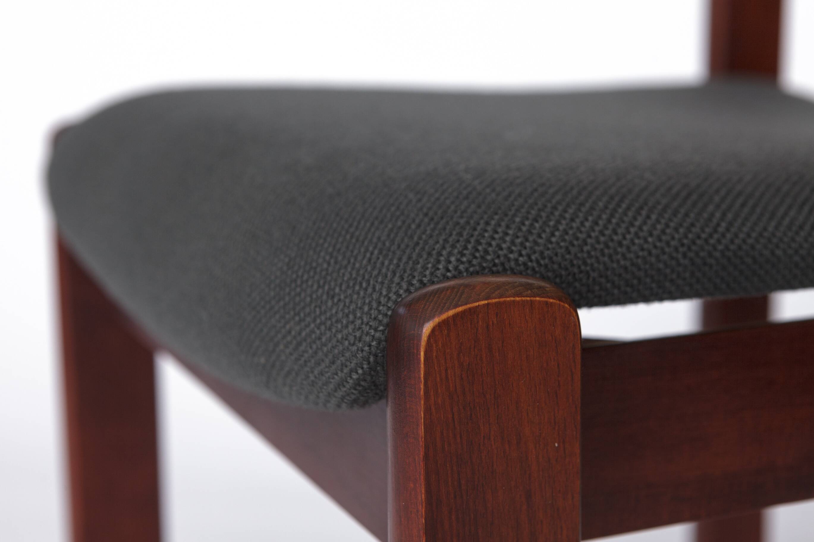 Vintage Lübke Stacking Chair, 1970s German Design, Dark Beech Wood