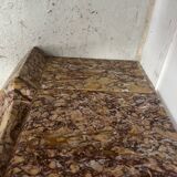 Louis XV style fireplace, Pompadour model, speckled breccia marble, 19th century