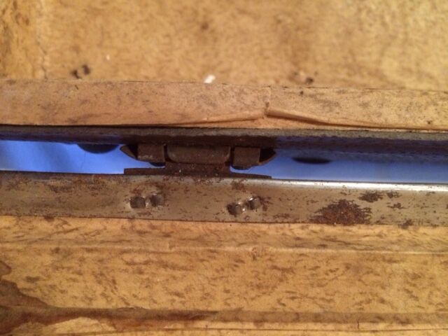 Small suitcase vintage wood and cardboard