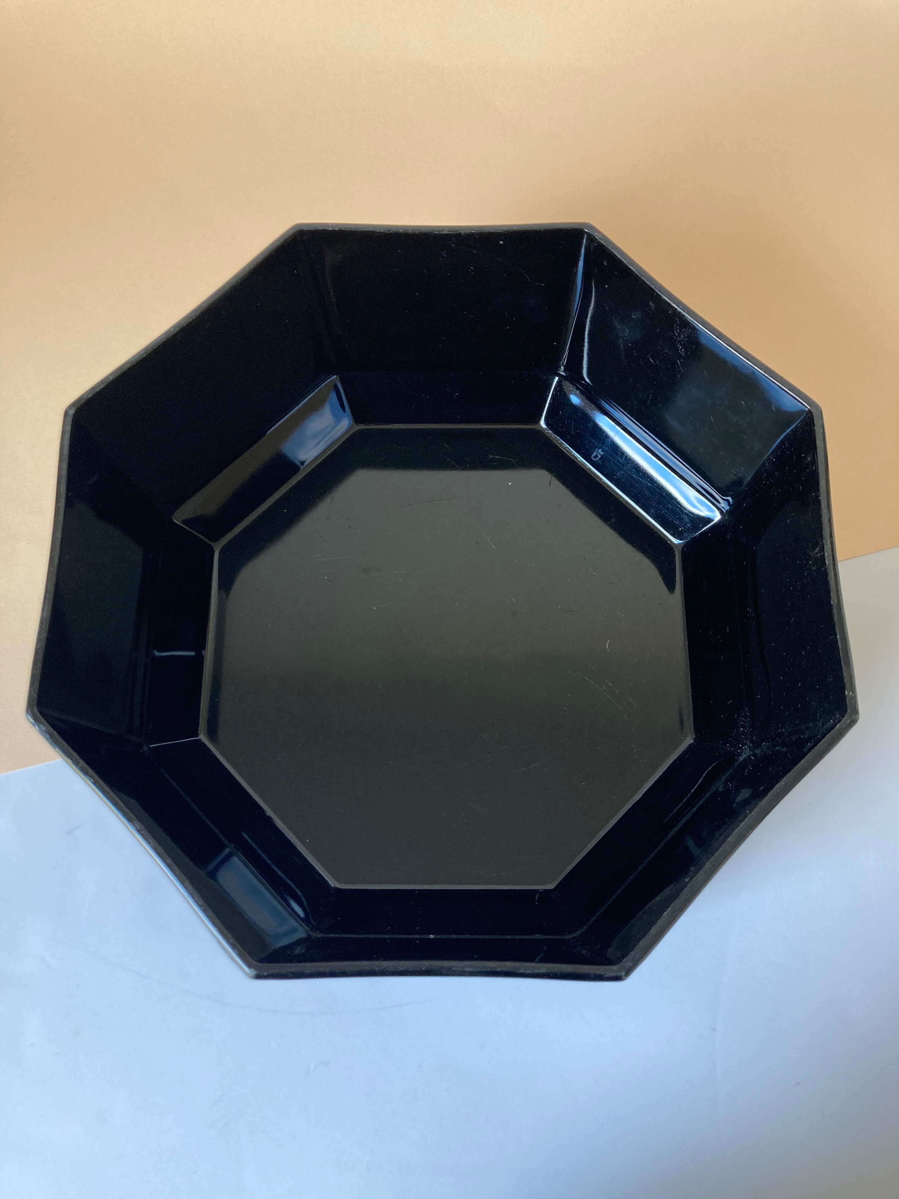 Black arcoroc octime glass bowl of the 80