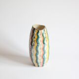 Colorful 1950s vase by Hubert Bequet, Belgium