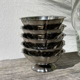 5 stainless steel cups 1970