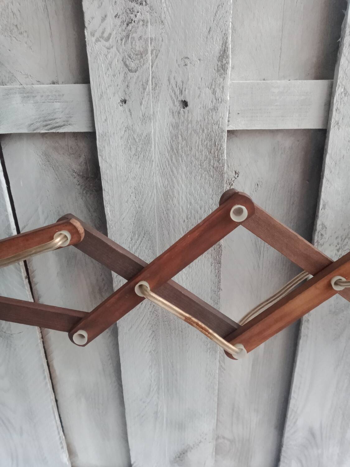 Zig zag wooden wall light from the 60s